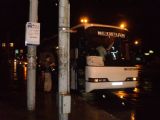 Vilnius: autobus ve službách PKP-IC se zanedlouho vydá od vilniuského nádraží na dlouhou cestu do Varšavy ako ''autobus Intercity''. 19.8.2010 © Jan Přikryl