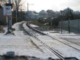 27.11.2010 - Tábor: trať směr Bechyně s varováním, vlevo dole nultý kilometr © PhDr. Zbyněk Zlinský