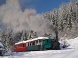 Fotoprejazd parného vlaku vo výhybni Šánske, 4. 12. 2010, © Radovan Plevko