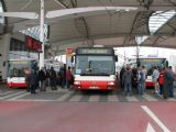 04.04.2011 - THD Hradec Králové: autobus Irisbus Citybus 18 č. 268 na trolejbusové lince 1 míří na Nový Hradec. trolejbusy ŠKODA 31 Tr SOR č. 70 a 71 pojedou na okružní jízdu © PhDr. Zbyněk