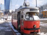 Sarajevo: původně vídeňská tramvaj typu E1 z počátku 60. let na smyčce před nádražím. 8.3.2011 © Jan Přikryl