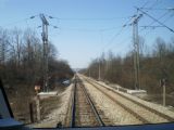 Fiktivní dvoukolejka před Ogulinem: vpravo trať Záhřeb- Rijeka, vlevo trať Ogulin- Knin. 11.3.2011 © Jan Přikryl