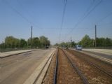 Karlsruhe: Tramvajová trať do Durlachu na mostě přes dálnici. 25.4.2011 © Jan Přikryl