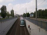 Strasbourg: Tramvaj typu Alstom Citadis právě opustila tunel pod hlavním nádražím a míří do terminálu Rotonde v pozadí. 28.4.2011 © Jan Přikryl