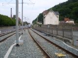 Do stanice Thann St. Jacques přijíždí vlakotramvaj z Mulhouse. 28.4.2011 © Jan Přikryl