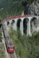 Vlak Sv.Mořic – Chur překonal viadukt Landwasser. V čele stroj RhB Ge 4/4 – 644 © Pavel Stejskal