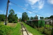 Vlak opúšťa stanicu Pálháza Ipartelep, 04.08.2011, Pálháza - Ipartelep, ©  Ondrej Krajňák