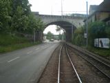 Splítka tramvajové trati BLT pod impozantním viaduktem městského silničního orkuhu v Baselu u Zoo. 29.4.2011 © Jan Přikryl