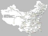 Mapa čínskych železníc. Jej úplnosť nemôžem zaručiť - 07.2011 © chinatravelguide.com