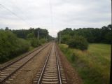 Trať Nordbahn v místě státní hranice- les v pozadí je v ČR. 2.7.2011 © Jan Přikryl