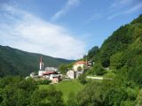 Bohinjska proga: kostelík a centrum obce Grahovo ob Bači	3.7.2011	© Tomáš Kraus