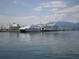 Rijeka: odstavené lodi společnosti Jadrolinija- blíž katamarán Dubravka na Mali Lošinj, vzdálenější je trajekt Liburnija do Dubrovniku	4.7.2011	© Jiří Mazal