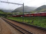 15.08.2011 - Švajčiarsko: Železničná stanica Oberwald, v pozadí vidieť odstavené vozne parnej železnice Furka-Oberwald bahn © Martin Kóňa