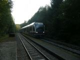 Vlak BDWM přijíždí od Wohlenu do zastávky Erdmannlistein © Tomáš Kraus, 20.9.2011