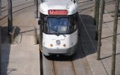 Antverpy: čelo tramvaje typu PCC v původním stavu na konečné Bolivarplaats	. 18.8.2011	 © Lukáš Uhlíř