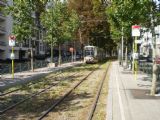 Brusel: sedmičlánková tramvaj typu Flexity Outlook přijíždí na lince 7 do zastávky Churchill směrem na Heysel/Heizel	. 21.8.2011	 © Jan Přikryl