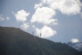 První sekce lanovky na Aiguille du Midi nad zastávkou Pélerins	. 23.8.2011	 © Lukáš Uhlíř