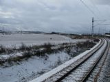 13.01.2012 - úsek Praskolesy - Hořovice: zimní nálada na nově vedené trati (foto z R 756) © PhDr. Zbyněk Zlinský