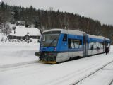 21.01.2012 - Kořenov: 840.008-7 jako Os 16215 Liberec - Harrachov čeká na souhlas k další jízdě © PhDr. Zbyněk Zlinský