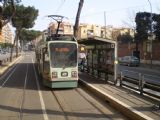 Řím: nízkopodlažní tramvaj typu Socimi z počátku 90. let stojí na zastávce Prenestina/Tor de schiavi 	4.3.2012	 © Jan Přikryl