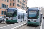 Řím: setkání tramvají typu Cityway Roma I na konečné linky 2 Flaminio	5.3.2012	 © Lukáš Uhlíř