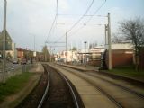 Rostock: tramvajová trať na vlastním tělese u zastávky Massmannstrasse	. 21.4.2012 © 	Jan Přikryl