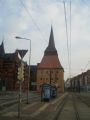 Rostock: v těsné blízkosti středověké brány Steintor vede od 50. let tramvajová trať	. 21.4.2012 © 	Jan Přikryl