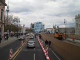 Berlín: stavební práce na tříde Unter den Linden- skleněná stavba v pozadí stojí na místě komunistického Paláce republiky	. 22.4.2012 © 	Jan Přikryl