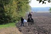 29.09.2012 - Kolín-Sendražice: jeden z banditů přivezl lup, aby mohl být znovu naložen do vlaku © PhDr. Zbyněk Zlinský