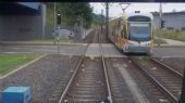 Saarbrücken: křižování tramvají Saarbahn na Mainzer Straße v blízkosti přechodu tramvajové trati na železniční	2.7.2012	 © Jan Přikryl