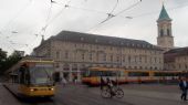 Karlsruhe: tradiční setkání městských a regionálních tramvají na centrálním náměstí Marktplatz	3.7.2012	 © Jan Přikryl