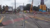 Karlsruhe: staveniště zastávky podzemní tramvaje Durlacher Tor na východním konci pěší zóny Kaiserstraße	3.7.2012	 © Jan Přikryl