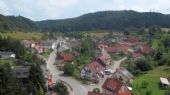 Wutachtalbahn: pohled z viaduktu na zástavbu vesnice Epfenhofen	4.7.2012	 © Jan Přikryl