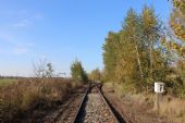 18.10.2012 - úsek Plotiště n.L. - Všestary: doprava odbočuje vlečka č. 4219 ''Areál ČKD Hradec Králové'' © PhDr. Zbyněk Zlinský