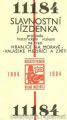 22.09.1984 - Oslavy 100 let Hranice na Moravě - Valašské Meziříčí, jízdenka do zvl. vlaku; sbírka Jiří Fojtík