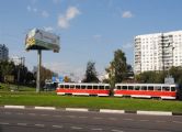 20.09.2012 - Moskva: tramvaj typu T3 MTTČ s výzbrojí TV Progress od Cegelecu z České republiky © Lukáš Uhlíř