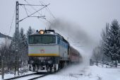 Mrazivé januárove popoludnie roku 2011 vezie 750 203 osobný vlak do Banskej Bystrice © Juraj Ševčík.