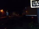19.5.2013 - cez provizórne železničné priecestie prechádzajúce kamióny smerom do Žiliny, 22:43, žel. zast. Čadca mesto, © Ing. Ján PALUCH, PhD.