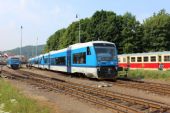 06.07.2013 - Tanvald: trojice 840.005-3 + 840.007-9 + 840.013-7 odjíždí jako Os 26266/16211 Železný Brod/Liberec - Harrachov, vlevo 840.010-3 © PhDr. Zbyněk Zlinský