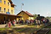 13.07.2013 - Stanice Volyně: Oslavy 120 let tratě Strakonice - Vimperk, kafemlejnek má žízeň © Jiří Řechka