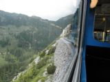 Wendelsteinbahn: vlak zdolává skalnatý sráz © Aleš Svoboda, 5.7.2013