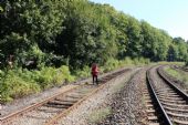 07.09.2013 - Trutnov: Karel na trati nad depem při dlouhém čekání na zpožděný parní vlak z Vrchlabí © PhDr. Zbyněk Zlinský