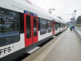 Luzern: S- Bahn linky S3 ''Flirt'' nás doviezol na stanicu Verkehrshaus, 27.8.2013, © Juraj Földes