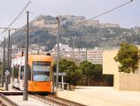 Alicante/Alacant: městská tramvaj Flexity Outlook opouští uzlovou zastávku Sangueta směrem do centra na konečnou Luceros/Estels	16.4.2013	 © 	Lukáš Uhlíř