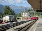 Filisur: náš Bernina expres vchádza na nástupište, na čele s ABe 8/12 č.3513, 30.8.2013, © Juraj Földes