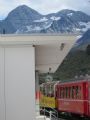 Ospizio Bernina (2253 m): otvorený vyhliadkový vagón ide na základe objednávky, 30.8.2013, © Juraj Földes