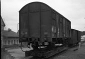 Nákladní vůz Gs na podvalníku, nákladní vlak do Wernigerode. Benneckenstein dne 6.5.1987 © Pavel Stejskal