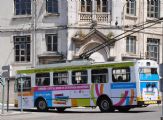 Coimbra: trolejbus Caetano/EFACEC číslo 54 z roku 1984 odbočuje na lince 4 do ulice Rua Manutenção Militar	22.4.2013	 © 	Lukáš Uhlíř