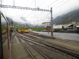 Pohled na severní zhlaví stanice Poschiavo s přijíždějící soupravou v čele s elektrickou jednotkou Allegra	26.4.2013	 © 	Jan Přikryl