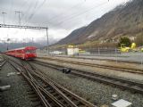 Typická souprava osobního vlaku ze Scuol-Taraspu v čele s řídícím vozem řady BDt 1722 Rhb přijíždí do stanice Pontresina/Puntraschigna	26.4.2013	 © 	Jan Přikryl